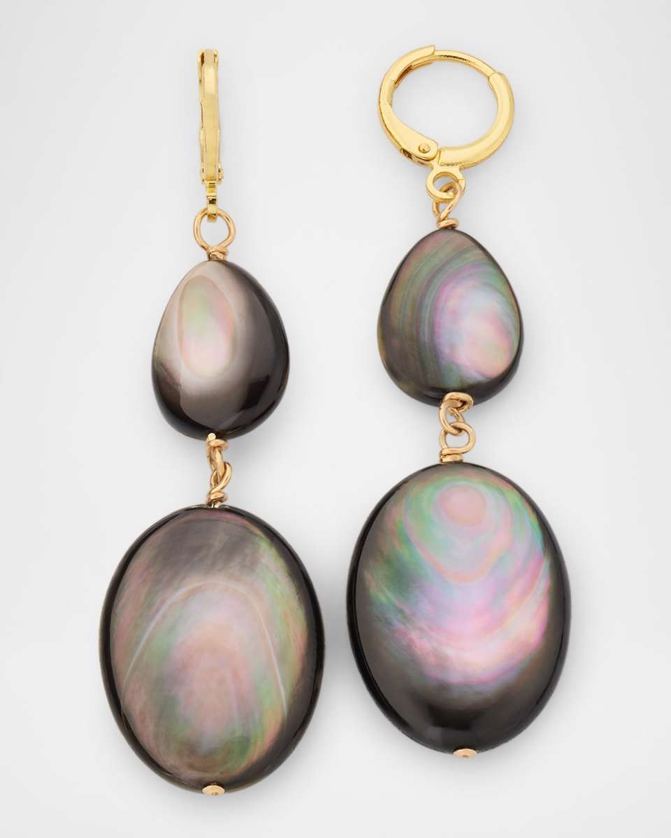 14K Yellow Gold Cultured Pearl Double-Drop Earrings